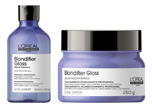 Loreal Blondifier Gloss Shampoo + Mascara - Kit De Brilho