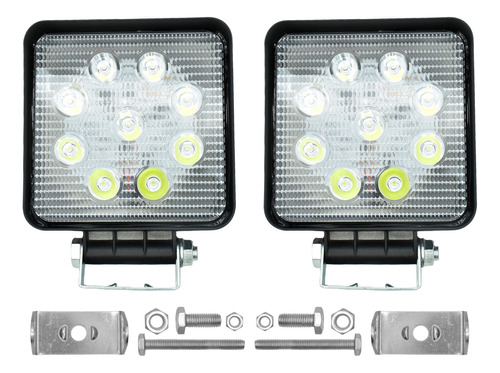 Par Faros Led Cree Barra 9 Led 27w Cuadrados Off Road