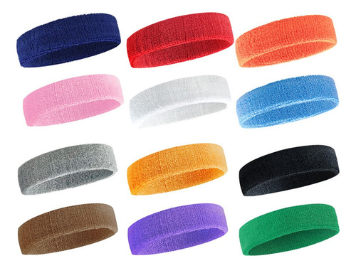 12 Piezas Transpirable Diadema Absorbente Del Sudor Conjunto