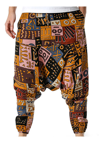 Pantalones Hippie Tipo C Para Hombre, Holgados, Bohemio, De