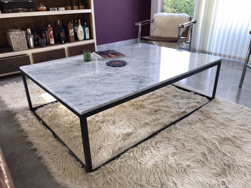 Mesa Ratona De Marmol Carrara Y Hierro