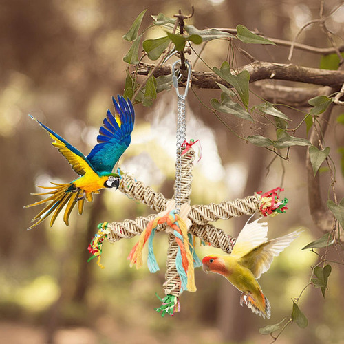 Juguetes Flexibles Parrot Rope Con Forma De Jaula Para Pájar