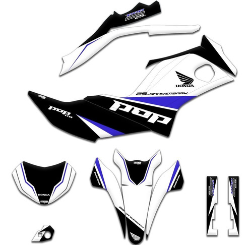 Kit Adesivo Gráfico Para Honda Pop 110i Branca 2015 - 2023 