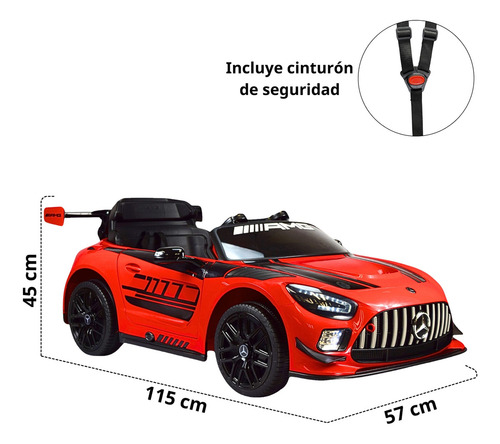 Montable Electrico Para Niños Mercedes Benz Carro De Carreras Color Rojo