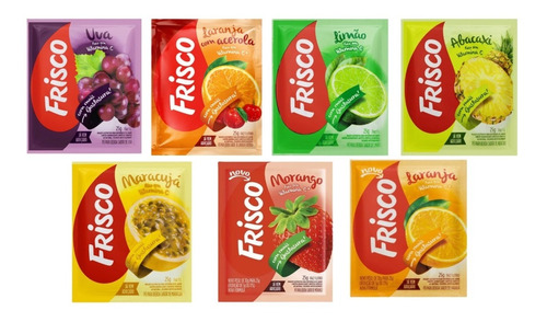 Suco Refresco Em Pó Frisco Atacado Sabores Sortidos Kit C/20