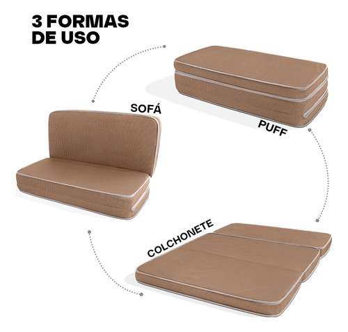 Puff Multiuso 3 Em 1 Casal Marrom Bf Colchões
