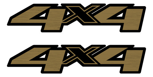 Kit Par Adesivos Dourado 4x4 S10 Chevrolet 16 17 18 19 2020
