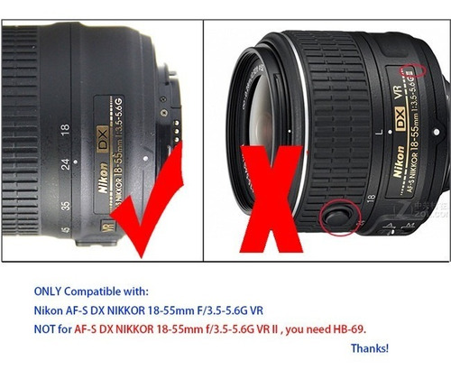 Imagen 6 de 6 de Parasol Alternativo Hb-45ii + Filtro Uv 52mm 18/55nikon Dx