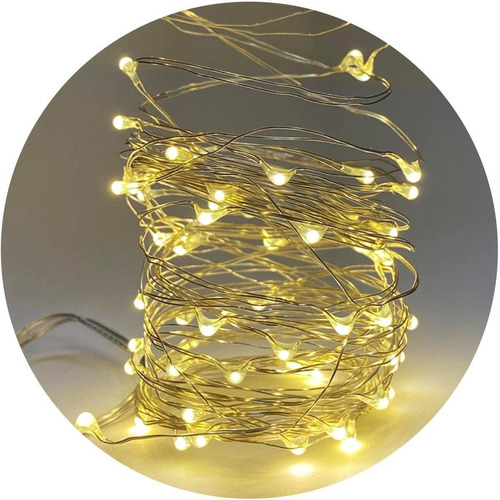 Fio De Fada Led Decoração 100 Leds Cordão De Luz 10 Mts Cor das luzes Branco