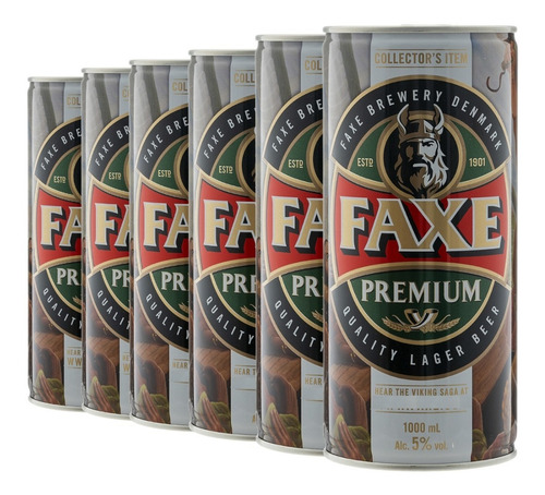 Imagen 1 de 10 de Cerveza Faxe Premium Lager Pack 6 X 1 Litro