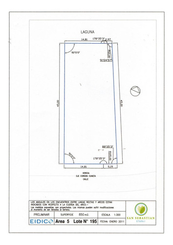 Area 5 - Lote 195 - A La Laguna Central - 850 Mts -