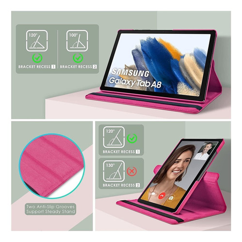 Case Funda Para Galaxy Tab A8 10.5 X200 X205 Fucsia