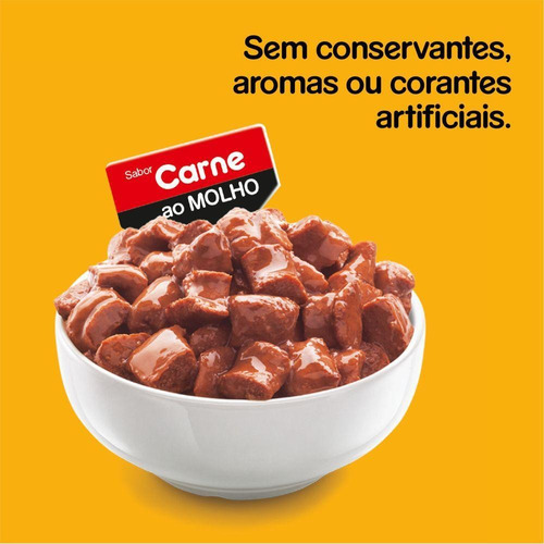 Imagem 3 de 6 de Ração Úmida Pedigree Sachê Carne Cães Adultos Pequenos 100g