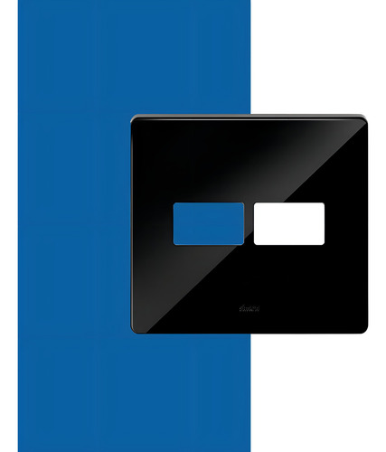 Simon 20 Placa 4x4 4posto+sup Negro Piano S-20 (20922-57) Cor Preto