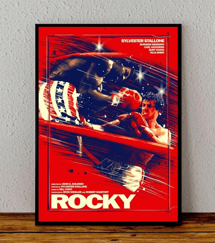 Cuadro 33x48 Poster Enmarcado Rocky Pelicula Stallone