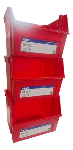 Contenedor Organizador Reciclaje Apilable 45 Litros. Colores