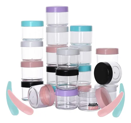 18pcs Recipientes S Cosméticos De Viaje De Plástico Transpente - Frascos Vacíos Envases De Maquilje Zulema Contenedores Con Rosca