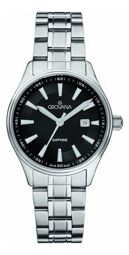 Reloj Grovana St. Andrews Lady 3194.1137 Clásico Zafiro Plateado Plateado Negro