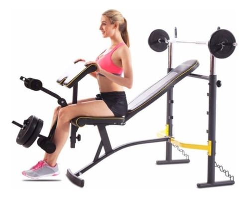 Banco De Pesas Athletic Works Mtdp 647 Incluye Pesas Y Barra (Usado)
