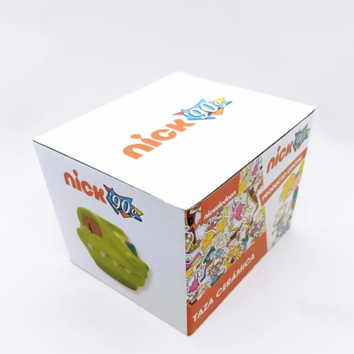 Taza De Ceramica 3d Reptar Rugrats Verde Lima Reptar
