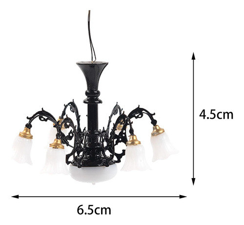 Luz De Techo Para Casa De Muñecas A Escala 1:87, Mesa Negro