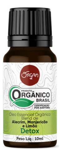Óleo Essencial Orgânico Detox Alecrim Manjericão Limão 10ml
