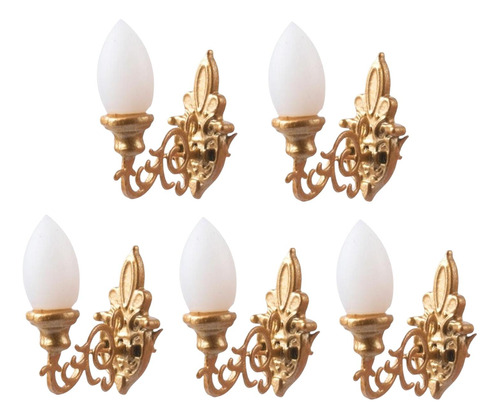 5 Piezas De Lámparas De Pared En Miniatura, Simulación De