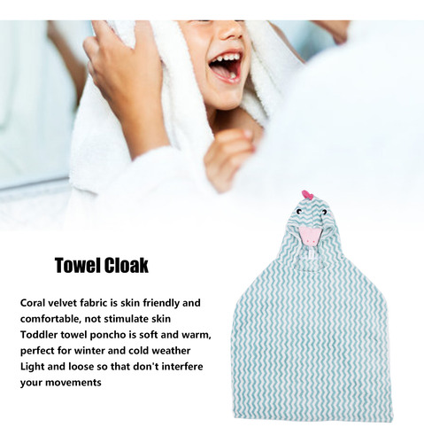 Toalla De Baño Con Capucha Para Niños, Suave Terciopelo Cora