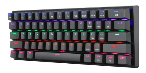 Imagen 2 de 3 de Teclado gamer T-Dagger Arena T-TGK321 QWERTY T-Dagger Brown inglés color negro con luz rainbow