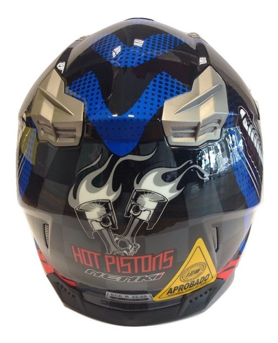 Imagen 3 de 4 de Casco Nenki Nk-315 Cross Diseño Bujia Varios Colores