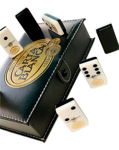 Domino Tecate Plata + Carta Blanca B/n Libro + Cubilete