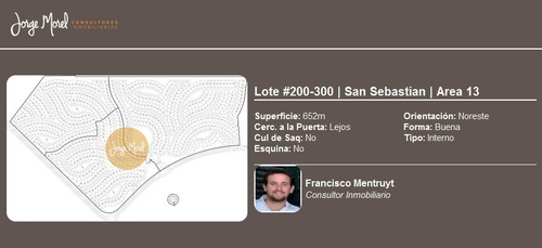 Imagen 4 de 29 de Lote Interno #200-300 - San Sebastian - Area 13 - 652m2 #id 25636