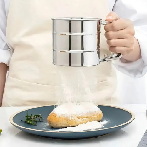 Polvilhador, Peneira Inox De Tapioca/farinha De Trigo C/gati