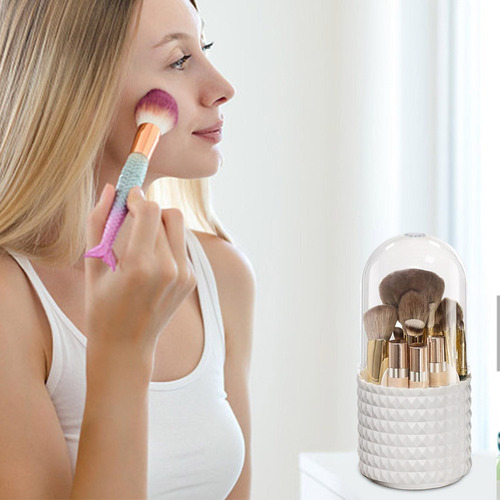 Y Soporte Para Brochas De Maquillaje Con Tapa Contenedor De
