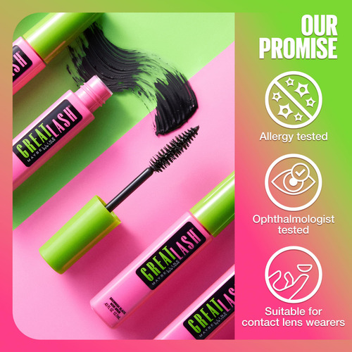 Mascara Maybelline Great Lash Waterproof Volumizing Very Bla