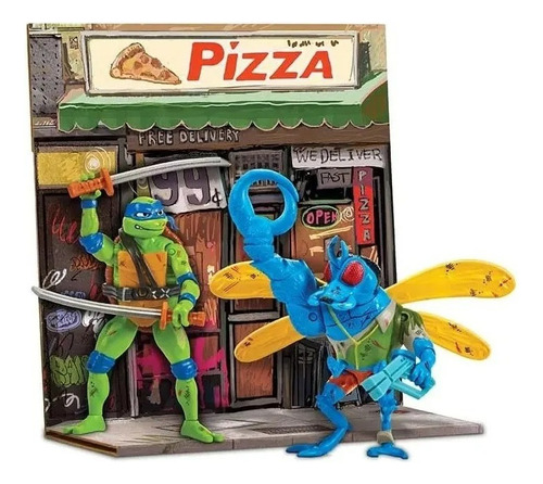 Figuras Tortugas Ninja Tmnt Battle Pack Leonardo Vs Superfly