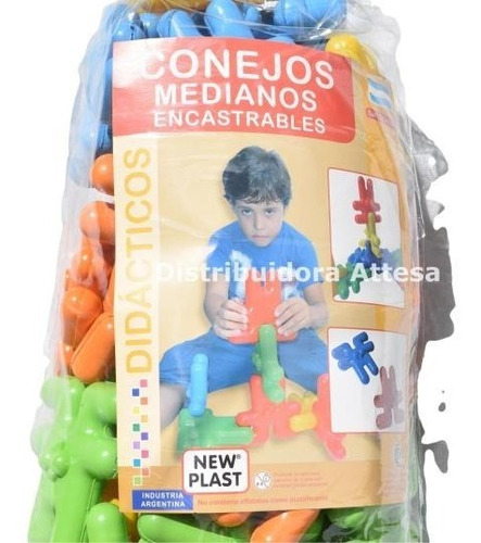 Conejos Medianos Encastrables X 50 Piezas Didactic New Plast