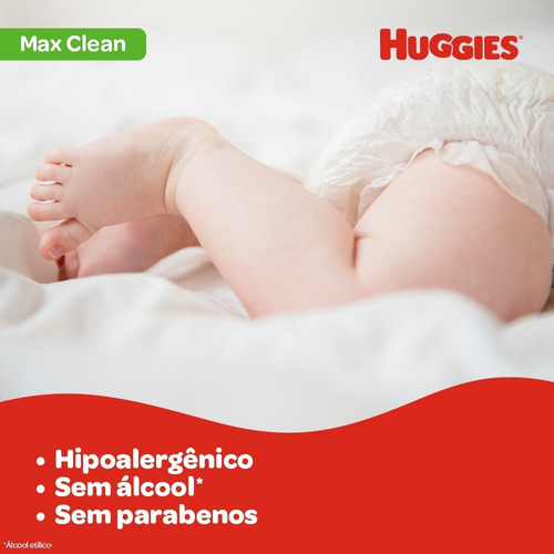 Lenço Umedecido Huggies Max Clean Kit C/ 6 Pacotes 48 Uni