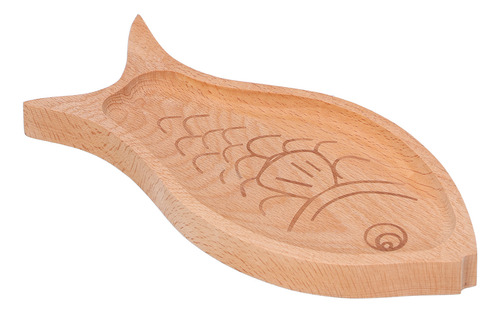 Plato De Madera Con Forma De Pez, Multigrano, Fruta Creativa