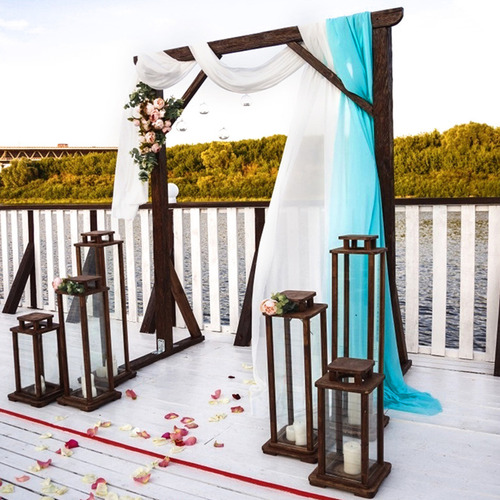 Tela Drapeada De Arco De Boda, Cortinas Transparentes