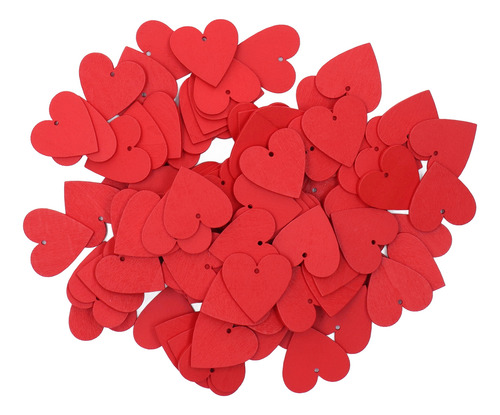 100 Unidades De Corazones De Madera En Blanco, Brillantes, D