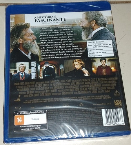 Imagem 2 de 2 de Blu-ray O Gênio E O Louco (lacrado)
