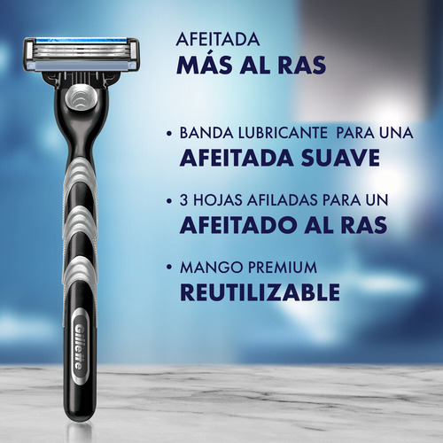Imagen 3 de 8 de Repuestos para maquina de afeitar Gillette Mach3 con 4 unidades