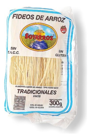 Pack X20 Fideos De Arroz Finitos Soyarroz X300gr. Finos