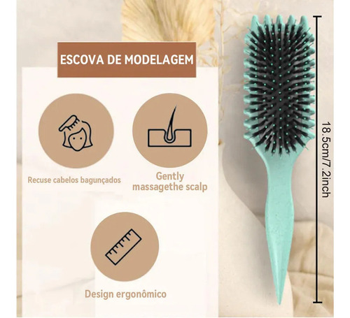 Escova De Cachos 2pcs Escova De Estilo Bounce Curl Define