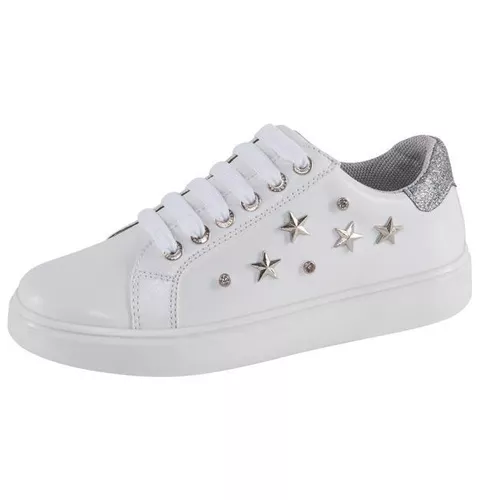 cueva Objetor cantidad de ventas Tenis Blancos Escolares Con Estrellas. Niña 2018 | Envío gratis