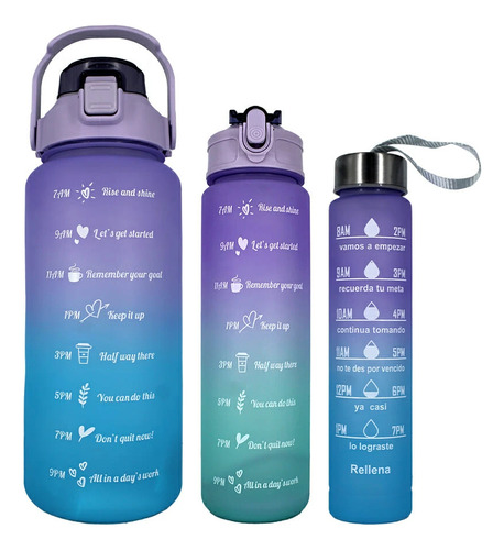 Juego De 3 Botellas Para Agua