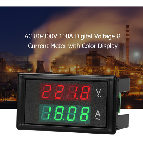 Voltímetro Digital Ac 80-300 V 100 A Con Pantalla De Corrien