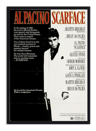 Cuadro - Afiche Película Scarface - Cara Cortada 