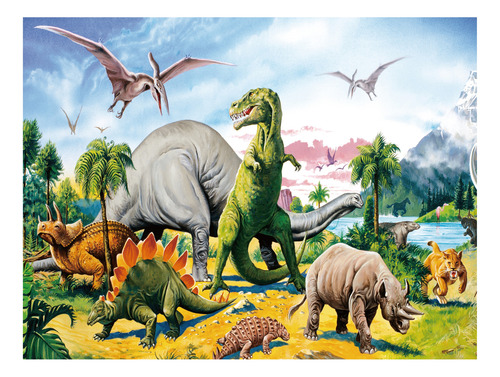 Rompecabezas De 100 Piezas Land Of The Dinosaurs